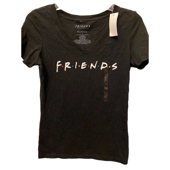 Friends the Television Series Logo T-shirt Medium Black Short Sleeves NWT - Picture 1 of 4
